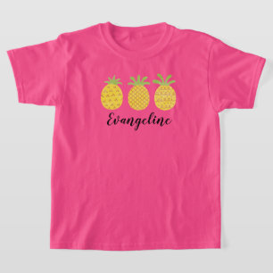 Camiseta Girls Watercolor Pineapple Trio 