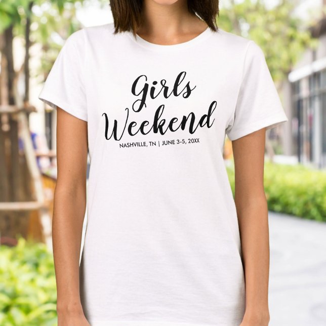 Camiseta Girls Weekend Ausente T-shirt Data Personalizada (Criador carregado)