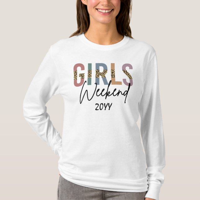 Camiseta Girls Weekend Cheetah Impressão Girls saem (Frente)
