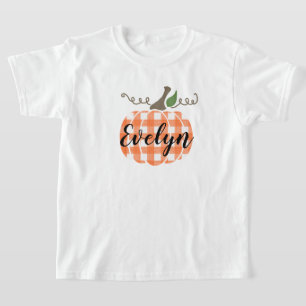 Camiseta Girls Youth Watercolor Orange Xadrez T Shirt