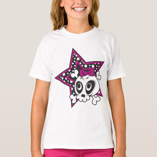 Camiseta Girly Emo Skull (Frente)