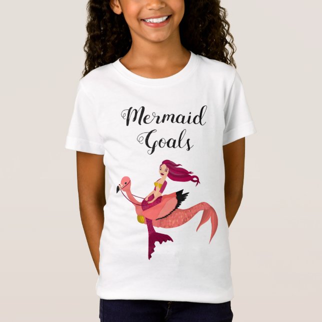 Camiseta Girly Flamingo Sereia, Roxo, Cuja Mira é Inspirado (Frente)