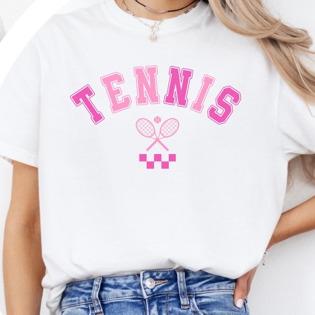 Camiseta Girly Pink Tennis Minimalist - Cute Rackets  (Criador carregado)