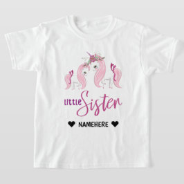 Camiseta Girly Unicorn Little Sister