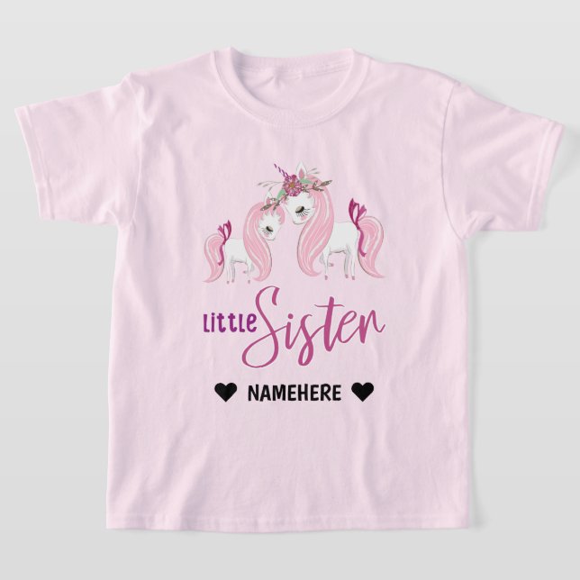 Camiseta Girly Unicorn Little Sister (Postura )