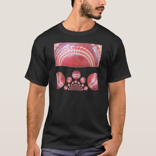 Camiseta Giro de Crimson - Uma Bola Bela de Críquete Vermel (Frente)