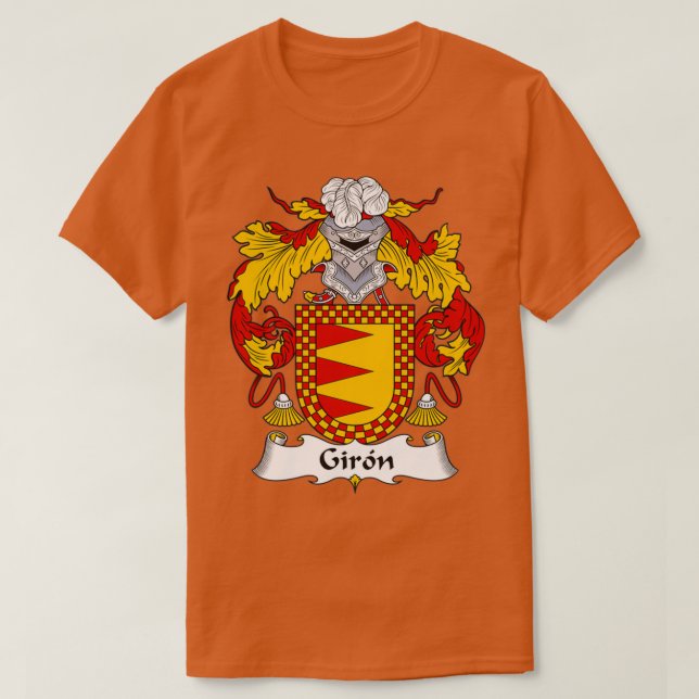 Camiseta Giron Casaco da Guarda Familiar de Armas (Frente do Design)
