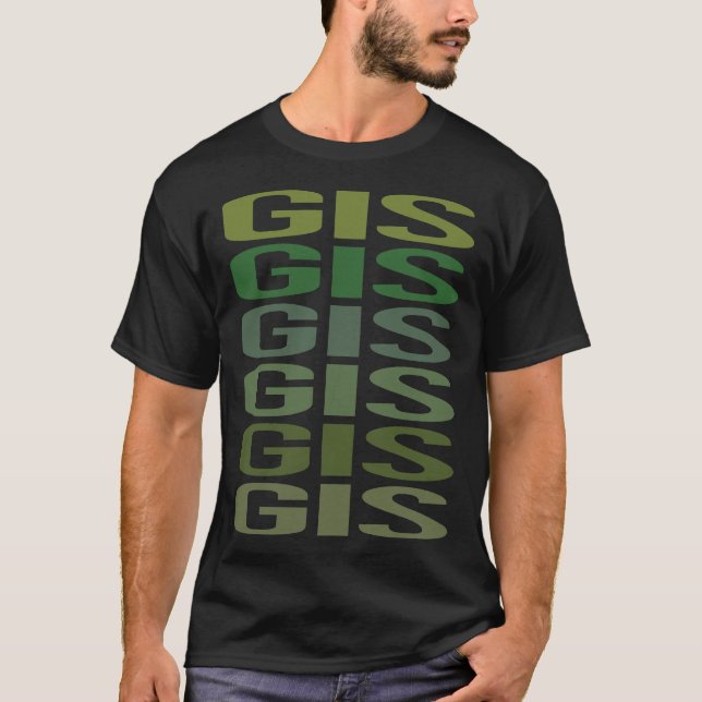 Camiseta GIS de Texto Verde (Frente)