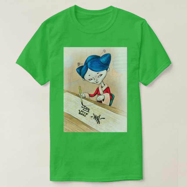 Camiseta Gisha azul (Frente do Design)