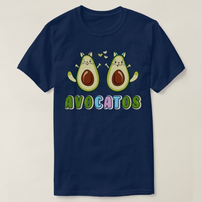 Camiseta Git bonitinho do gato Avocados (Frente do Design)