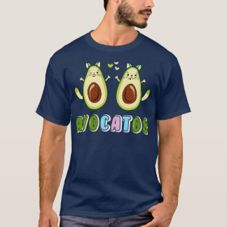 Camiseta Git bonitinho do gato Avocados