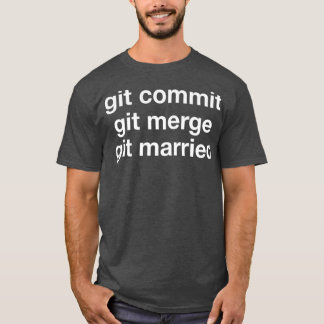 Camiseta Git de Confirmação de Git de Intercalação Casado c