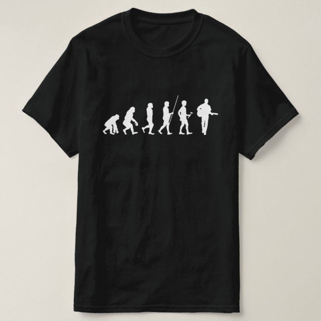 Camiseta Gitarre Gitarrist Evolution weiss (Frente do Design)