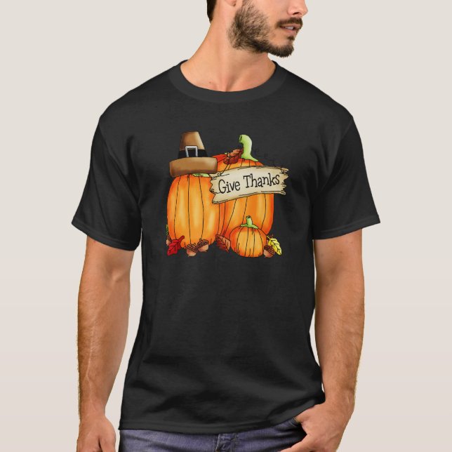 Camiseta Give Thanks To The Lord Pumpkins (Frente)