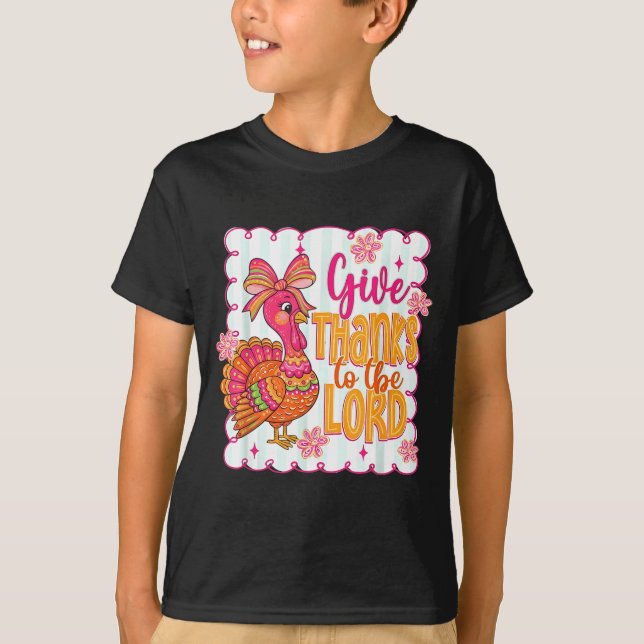 Camiseta Giving Thanks To The Lord Nk Thanksgiving Turkey C (Frente)
