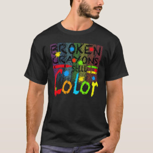 Camiseta Giz Crayons Ainda Colorem Conscientização sobre Sa