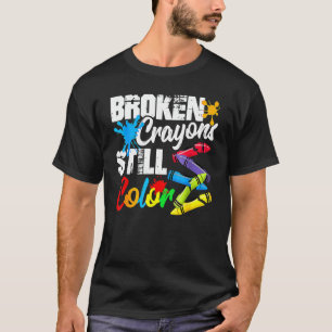 Camiseta Giz Crayons Ainda Cor Espalhando Consciência Homen