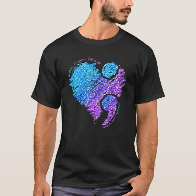 Camiseta Giz Crayons Quebrados Ainda Colorem Conscientizaçã (Frente)