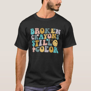 Camiseta Giz Crayons Quebrados Ainda Colorem Conscientizaçã
