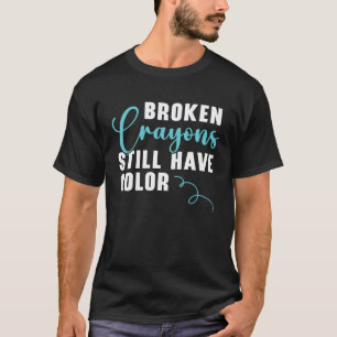 Camiseta Giz Crayons Quebrados Ainda Têm Cor Conscientizaçã