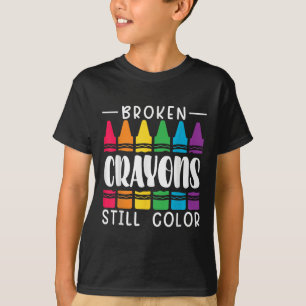 Camiseta Giz Crayons Quebrados Ainda Têm Cor Conscientizaçã
