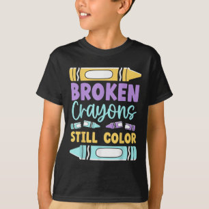 Camiseta Giz Crayons Quebrados Ainda Têm Cor Conscientizaçã