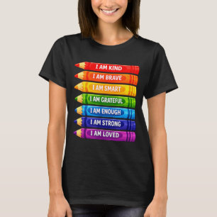 Camiseta Giz de cera com afirmações positivas para crianças