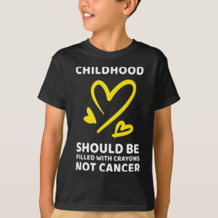 Camiseta Giz de Cera de Conscientização do Câncer Infantil 