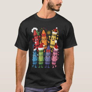 Camiseta Giz de Cera Sentimento Humor Chapéu de Natal Escol