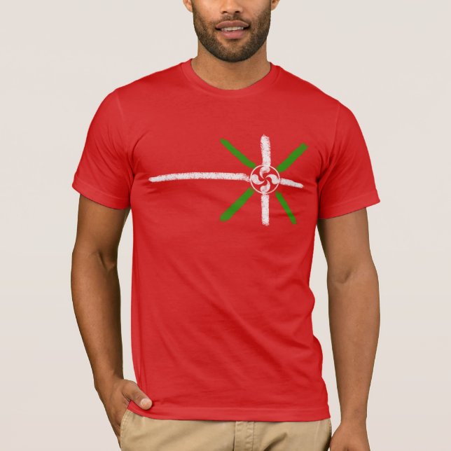 Camiseta Giz original Ikurriña e Lauburu tirados, (Frente)