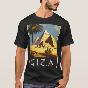 Camiseta Giza Pyramids Viagens vintage Art Poster
