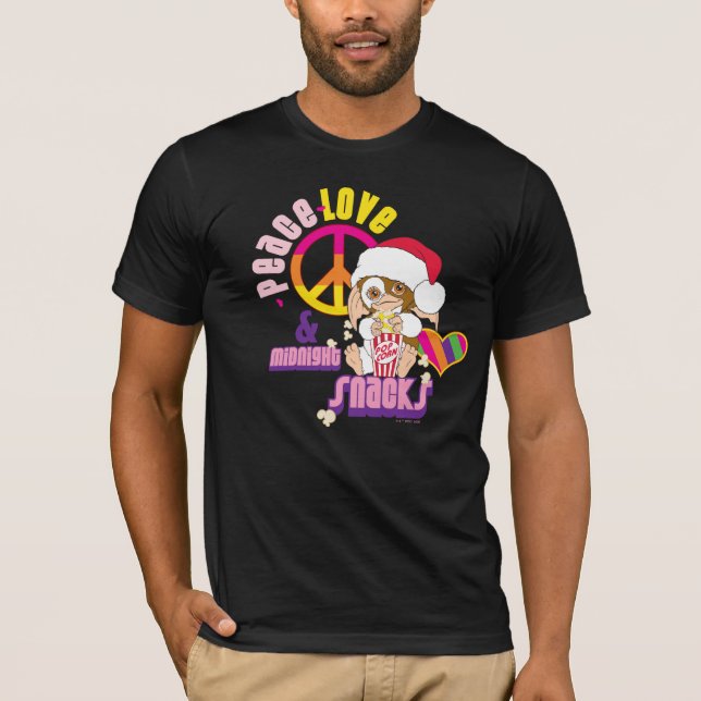 Camiseta Gizmo | Peace Love & Midnight Snacks (Frente)