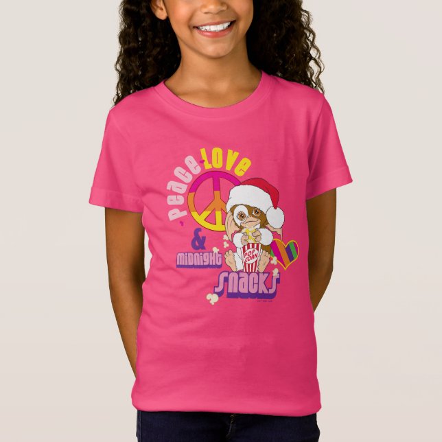Camiseta Gizmo | Peace Love & Midnight Snacks (Frente)