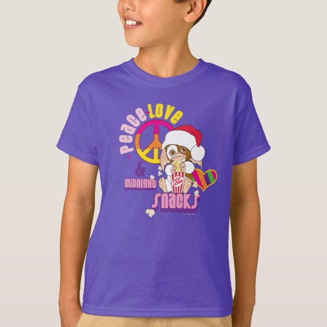 Camiseta Gizmo | Peace Love & Midnight Snacks (Frente)