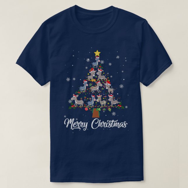 Camiseta GJAw Donkey Árvore de Natal Pajama Merry Xmas Donk (Frente do Design)