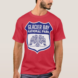 Camiseta Glaciar Bay National Park Retro Bird Shield Blue