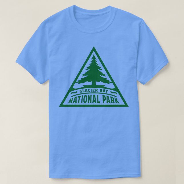 Camiseta Glaciar Bay National Park Tree Triangle Green (Frente do Design)