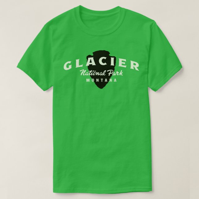Camiseta Glaciar National Park Arranhe Texto (Frente do Design)