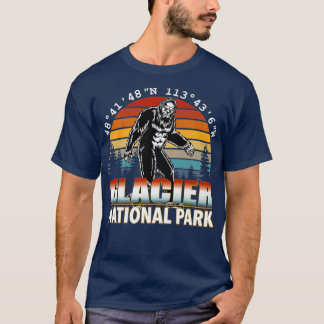 Camiseta Glaciar National Park Bigfoot com GPS Localização 