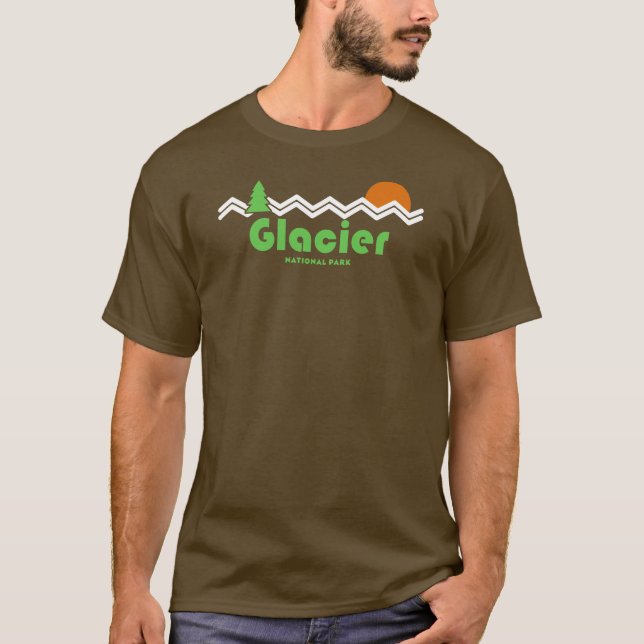 Camiseta Glaciar National Park Retro (Frente)