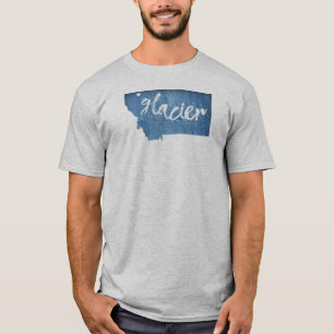 Camiseta Glaciar National Park Wood Grain
