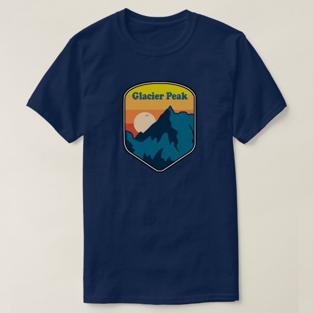 Camiseta Glaciar Peak Washington Sunrise (Frente do Design)