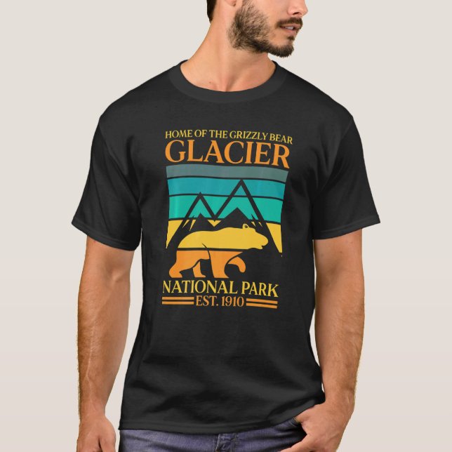 Camiseta Glacier National Park Grizzly Bear Hiking Vacation (Frente)