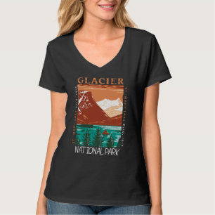 Camiseta Glacier National Park Montana Vintage em desgosto