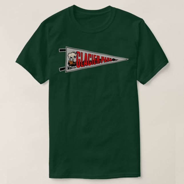 Camiseta Glacier National Park Pennant 1 (Frente do Design)