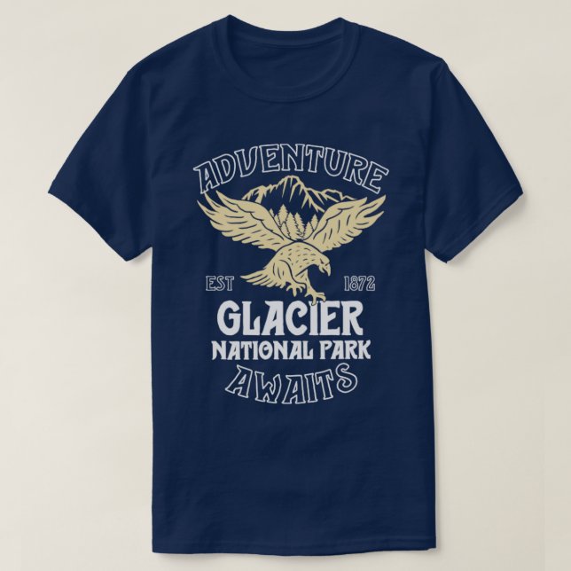 Camiseta Glacier National Park Shirt Eagle Montana Adventur (Frente do Design)