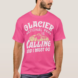 Camiseta Glacier National Park Shirt Vintage Chamando E Eu