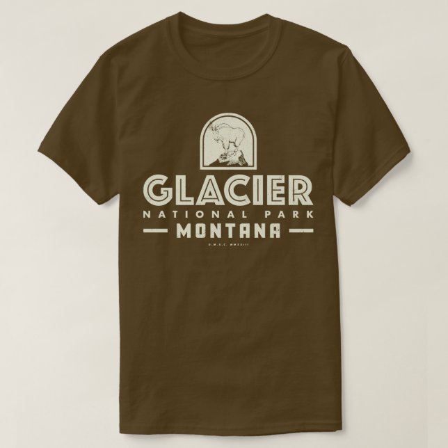 Camiseta Glacier National Park Tan (Frente do Design)