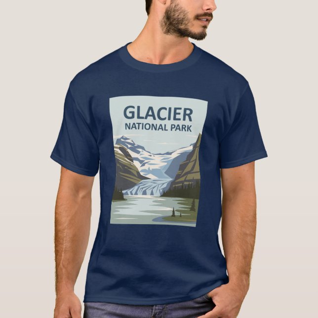 Camiseta Glacier National Park Viagem Art (Frente)