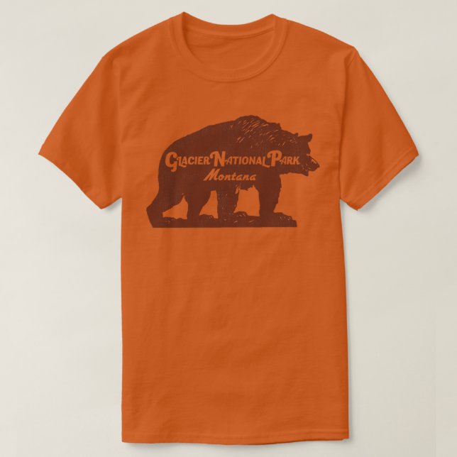 Camiseta Glacier National Park Viagens vintage Souvenir (Frente do Design)